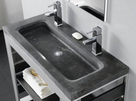 Vasques de salle de bains en pierre naturelle basalte