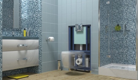 WC med inbyggd pump för fragmentering