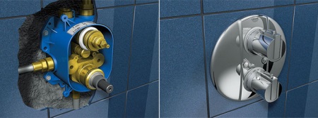 Μίξερ ντους με κρυφή τοποθέτηση, προ-τοίχια εγκατάσταση