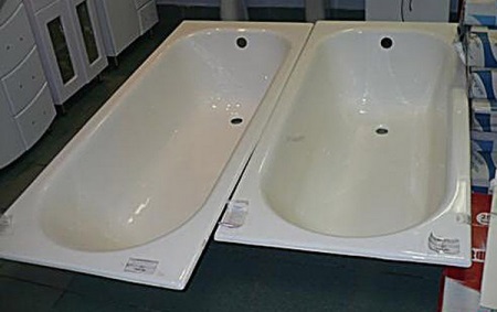 Tiefe der Gusseisenwanne