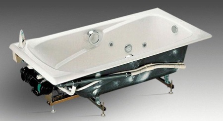 El hidromasaje en una bañera de hierro fundido