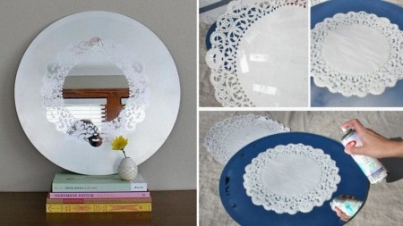 Decoupage fatto a mano dello specchio del bagno