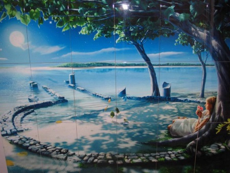 3D porcelán fürdőszoba csempe