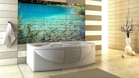 3D csempe egy fürdőszoba falra - a telepítés