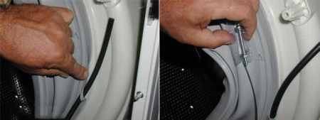 Rimozione dell'imballaggio del portello della lavatrice