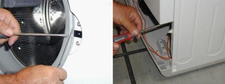  Rimozione del pannello di servizio della lavatrice