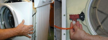 Estrazione del pannello centrale della lavatrice