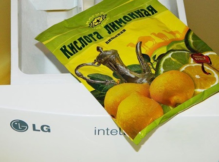 Citronsyra och bakpulver för kalk i tvättmaskinen