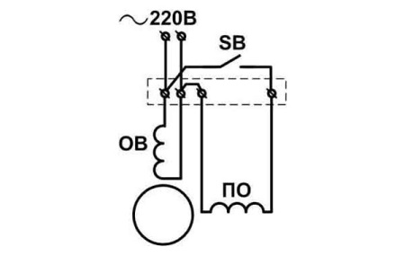 Schema elettrico per il motore di una lavatrice vecchio stile