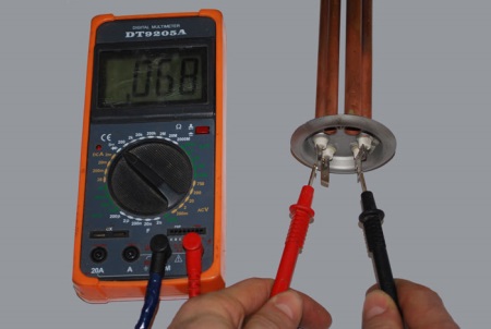 Multimeter for thermostat in a washing machine