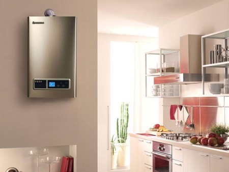 Gas varmvattenberedare med turbin för lägenheter