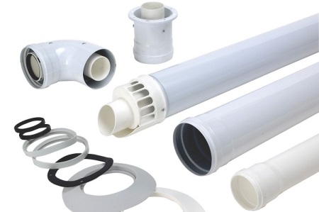 Koaxial skorsten för gaskolonn