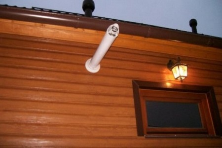 Gas heater coaxial pipe without a chimney