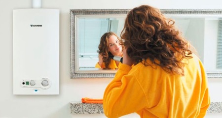 Chauffe-eau à gaz dans la salle de bains