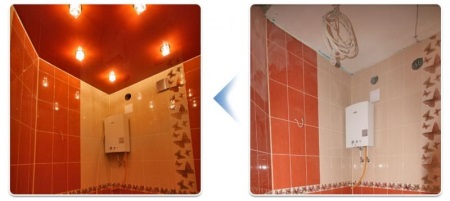 Cuisinière à gaz dans la salle de bains