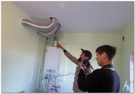 Installation of the air duct for the gas water heater