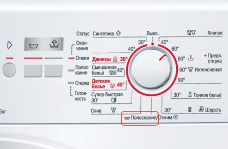 Režim máchání na pračce