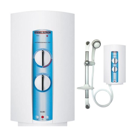 Non-pressurized storage water heater with shower