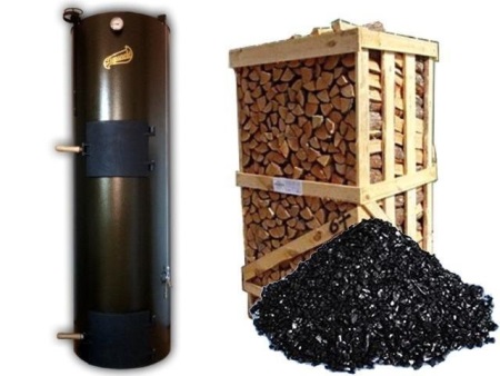 Încălzitor de apă pe lemne și combustibil