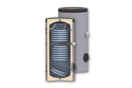 Indirekter Warmwasserbereiter mit zwei Wärmetauschern